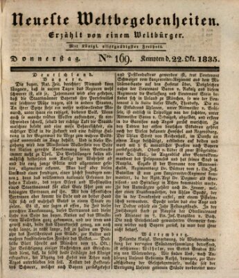 Neueste Weltbegebenheiten (Kemptner Zeitung) Donnerstag 22. Oktober 1835