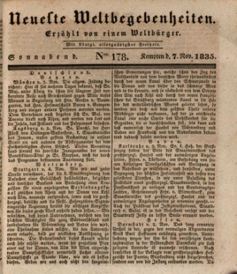 Neueste Weltbegebenheiten (Kemptner Zeitung) Samstag 7. November 1835