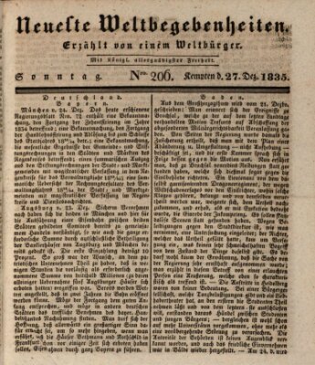 Neueste Weltbegebenheiten (Kemptner Zeitung) Sonntag 27. Dezember 1835