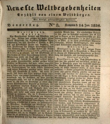 Neueste Weltbegebenheiten (Kemptner Zeitung) Donnerstag 14. Januar 1836