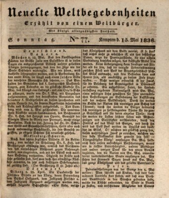 Neueste Weltbegebenheiten (Kemptner Zeitung) Sonntag 15. Mai 1836