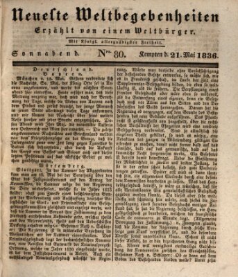 Neueste Weltbegebenheiten (Kemptner Zeitung) Samstag 21. Mai 1836