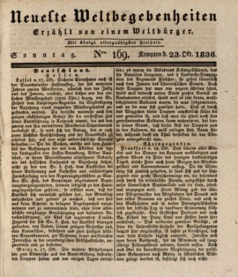 Neueste Weltbegebenheiten (Kemptner Zeitung) Sonntag 23. Oktober 1836