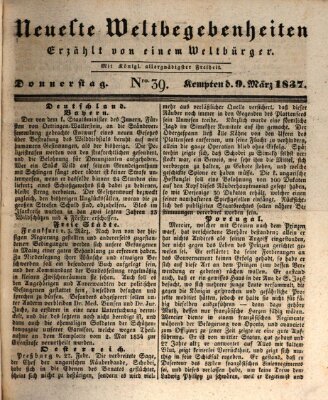 Neueste Weltbegebenheiten (Kemptner Zeitung) Donnerstag 9. März 1837