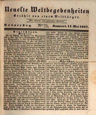 Neueste Weltbegebenheiten (Kemptner Zeitung) Donnerstag 11. Mai 1837