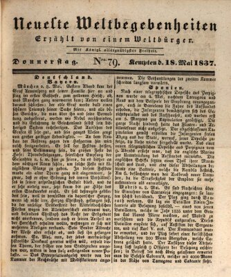 Neueste Weltbegebenheiten (Kemptner Zeitung) Donnerstag 18. Mai 1837