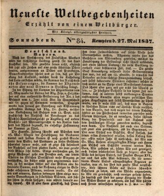 Neueste Weltbegebenheiten (Kemptner Zeitung) Samstag 27. Mai 1837