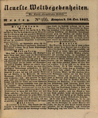 Neueste Weltbegebenheiten (Kemptner Zeitung) Montag 16. Oktober 1837