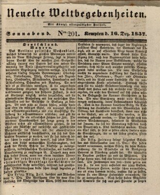 Neueste Weltbegebenheiten (Kemptner Zeitung) Samstag 16. Dezember 1837