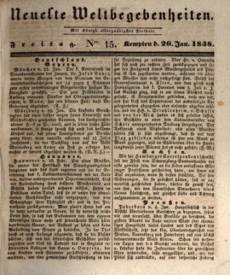 Neueste Weltbegebenheiten (Kemptner Zeitung) Freitag 26. Januar 1838