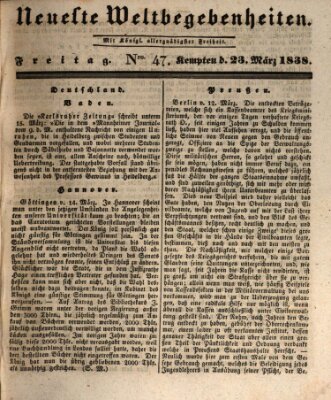 Neueste Weltbegebenheiten (Kemptner Zeitung) Freitag 23. März 1838