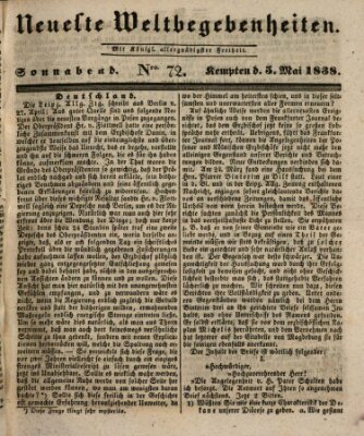 Neueste Weltbegebenheiten (Kemptner Zeitung) Samstag 5. Mai 1838