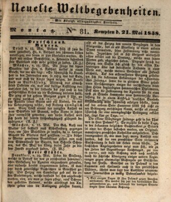 Neueste Weltbegebenheiten (Kemptner Zeitung) Montag 21. Mai 1838