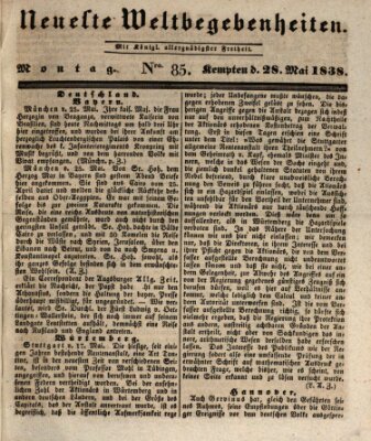 Neueste Weltbegebenheiten (Kemptner Zeitung) Montag 28. Mai 1838