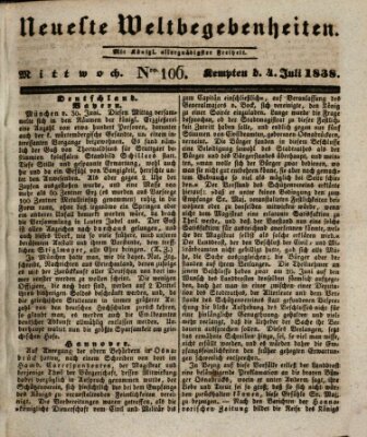 Neueste Weltbegebenheiten (Kemptner Zeitung) Mittwoch 4. Juli 1838