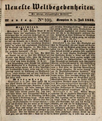 Neueste Weltbegebenheiten (Kemptner Zeitung) Montag 9. Juli 1838