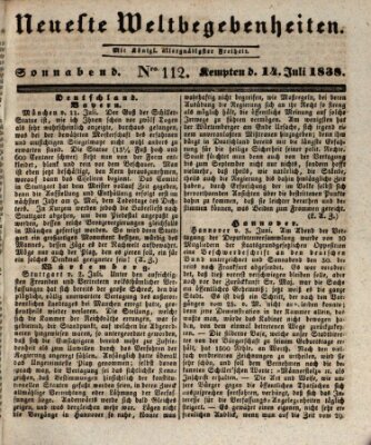 Neueste Weltbegebenheiten (Kemptner Zeitung) Samstag 14. Juli 1838