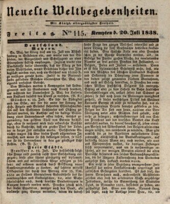 Neueste Weltbegebenheiten (Kemptner Zeitung) Freitag 20. Juli 1838