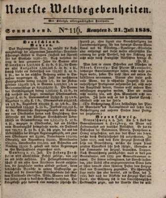 Neueste Weltbegebenheiten (Kemptner Zeitung) Samstag 21. Juli 1838