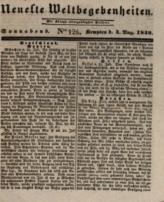 Neueste Weltbegebenheiten (Kemptner Zeitung) Samstag 4. August 1838