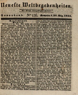 Neueste Weltbegebenheiten (Kemptner Zeitung) Samstag 25. August 1838