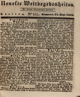 Neueste Weltbegebenheiten (Kemptner Zeitung) Freitag 21. September 1838