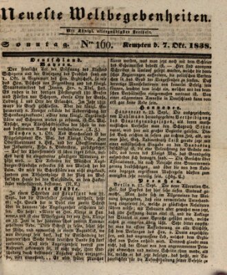 Neueste Weltbegebenheiten (Kemptner Zeitung) Sonntag 7. Oktober 1838