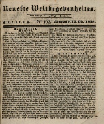 Neueste Weltbegebenheiten (Kemptner Zeitung) Freitag 12. Oktober 1838