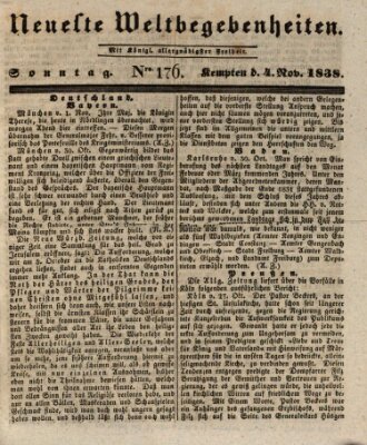 Neueste Weltbegebenheiten (Kemptner Zeitung) Sonntag 4. November 1838