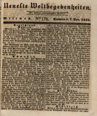 Neueste Weltbegebenheiten (Kemptner Zeitung) Mittwoch 7. November 1838