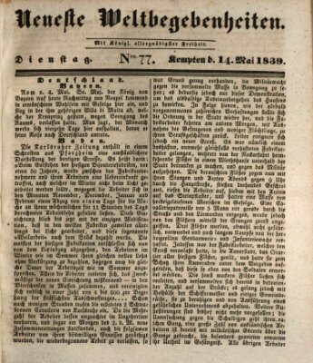 Neueste Weltbegebenheiten (Kemptner Zeitung) Dienstag 14. Mai 1839