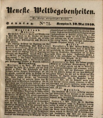 Neueste Weltbegebenheiten (Kemptner Zeitung) Sonntag 10. Mai 1840