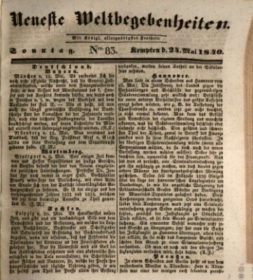 Neueste Weltbegebenheiten (Kemptner Zeitung) Sonntag 24. Mai 1840