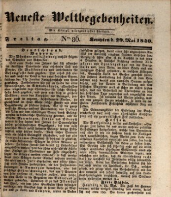 Neueste Weltbegebenheiten (Kemptner Zeitung) Freitag 29. Mai 1840