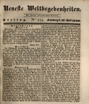 Neueste Weltbegebenheiten (Kemptner Zeitung) Freitag 17. Juli 1840