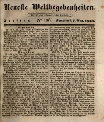 Neueste Weltbegebenheiten (Kemptner Zeitung) Freitag 7. August 1840