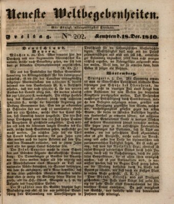 Neueste Weltbegebenheiten (Kemptner Zeitung) Freitag 18. Dezember 1840