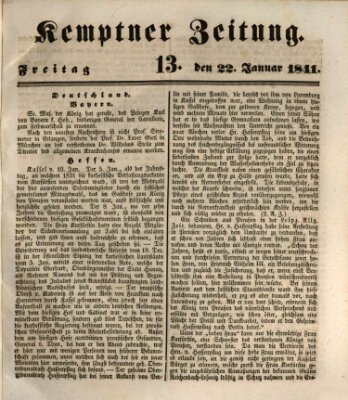 Kemptner Zeitung Freitag 22. Januar 1841