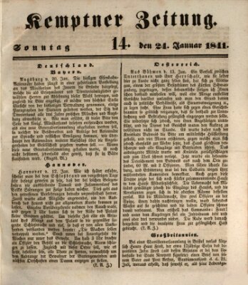 Kemptner Zeitung Sonntag 24. Januar 1841