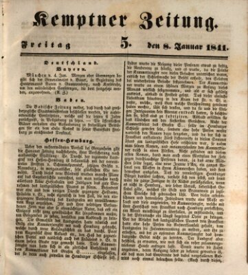 Kemptner Zeitung Freitag 8. Januar 1841