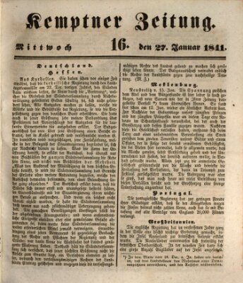 Kemptner Zeitung Sonntag 17. Januar 1841