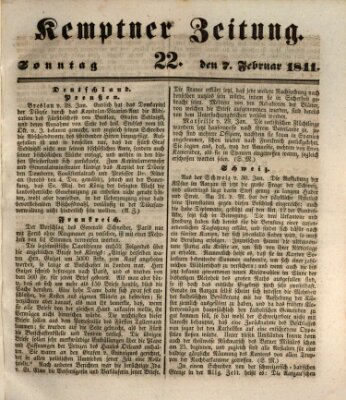 Kemptner Zeitung Sonntag 7. Februar 1841