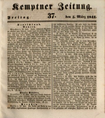 Kemptner Zeitung Freitag 5. März 1841