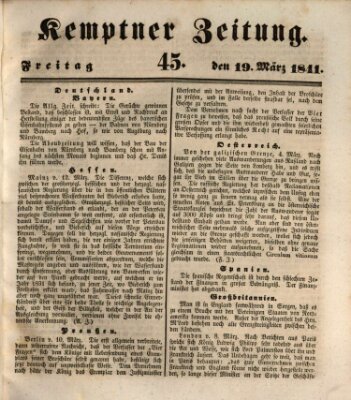 Kemptner Zeitung Freitag 19. März 1841