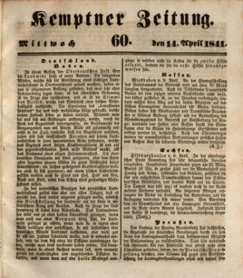 Kemptner Zeitung Mittwoch 14. April 1841