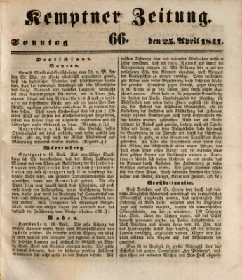 Kemptner Zeitung Sonntag 25. April 1841