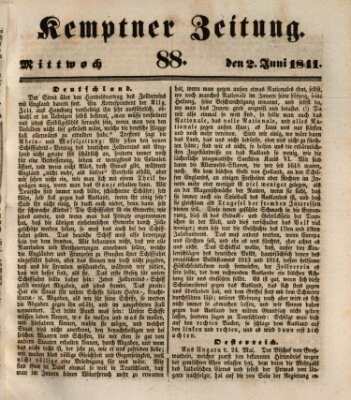 Kemptner Zeitung Mittwoch 2. Juni 1841