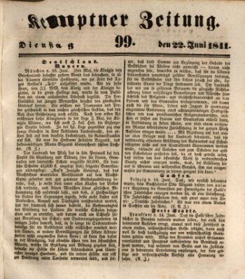 Kemptner Zeitung Dienstag 22. Juni 1841