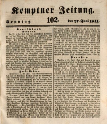 Kemptner Zeitung Sonntag 27. Juni 1841