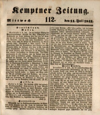 Kemptner Zeitung Mittwoch 14. Juli 1841